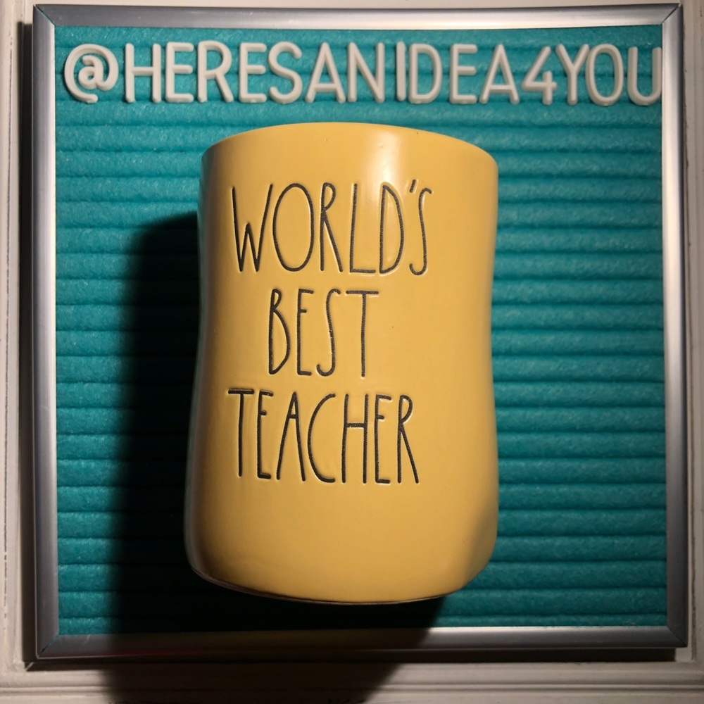WORLDS BEST TEACHER yellow black ink